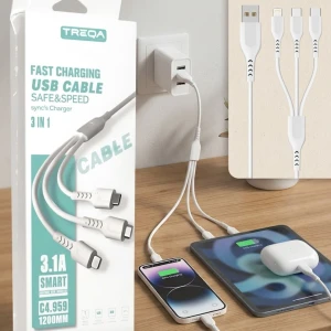CABLE TREQA CARGA RAPIDA 3 EN 1 CA-868