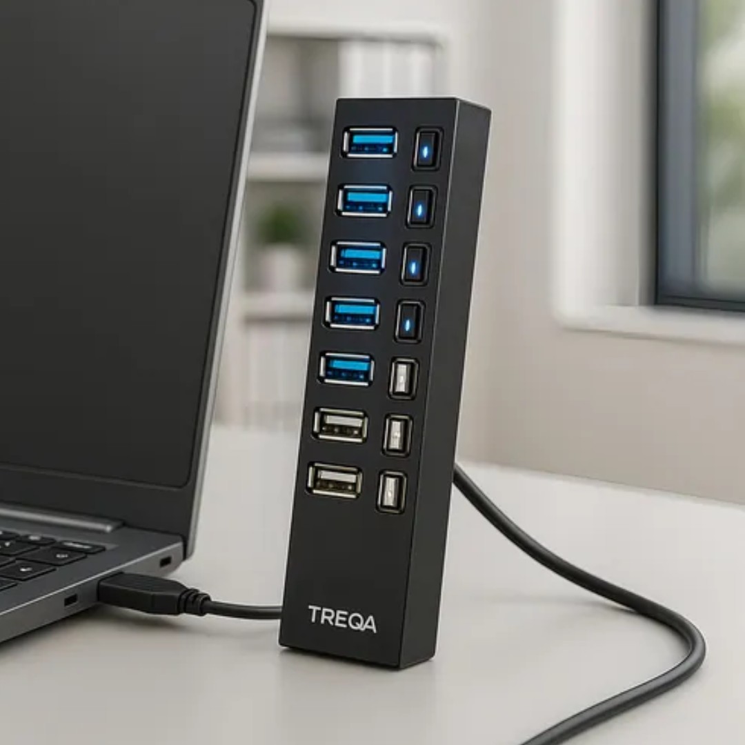 HUB USB TREQA 7 PUERTOS USB-7